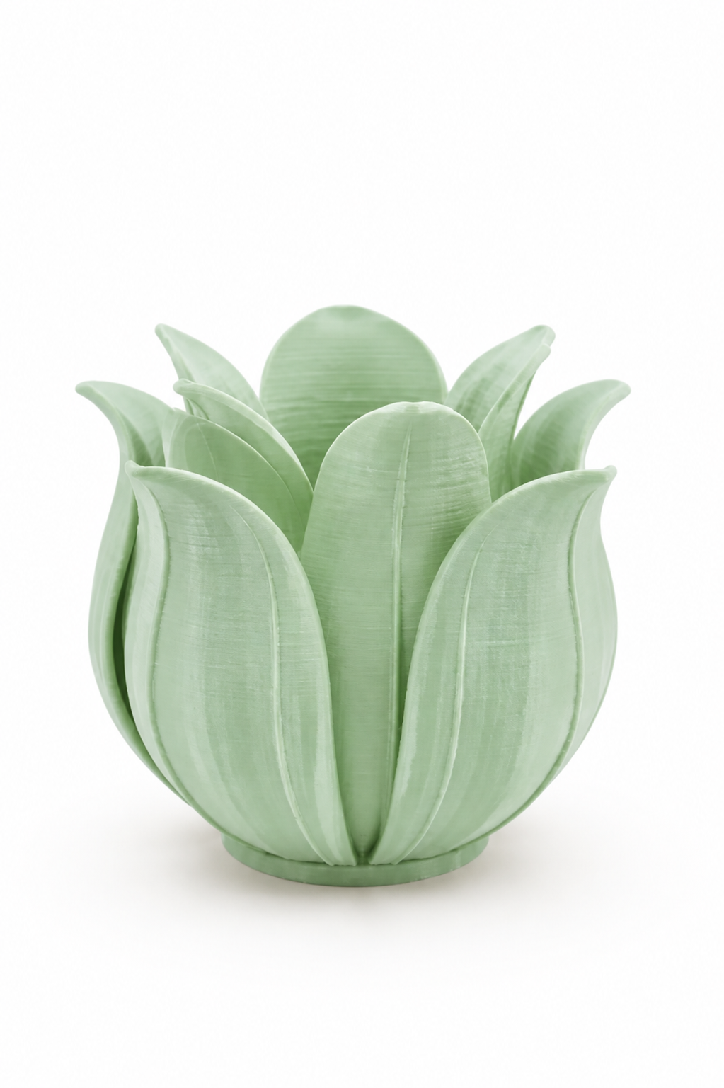 3D Baskı Lotus Yapraklı Vazo - Dekoratif Çiçeklik-Mint