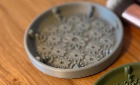 3D Baskı Makyaj Fırçası Temizleme Matı Dokulu Silikon Alternatifi Fırça Temizleyici Palet - Gri
