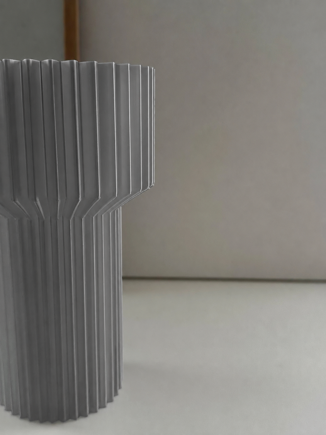 3D Baskı Modern Dekoratif Çiçek Vazosu - Minimal Silindir Tasarımlı Masaüstü Vazo, Ev ve Ofis Dekoru-Gri