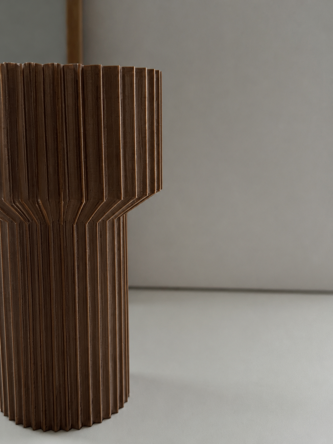 3D Baskı Modern Dekoratif Çiçek Vazosu - Minimal Silindir Tasarımlı Masaüstü Vazo, Ev ve Ofis Dekoru-Kahverengi