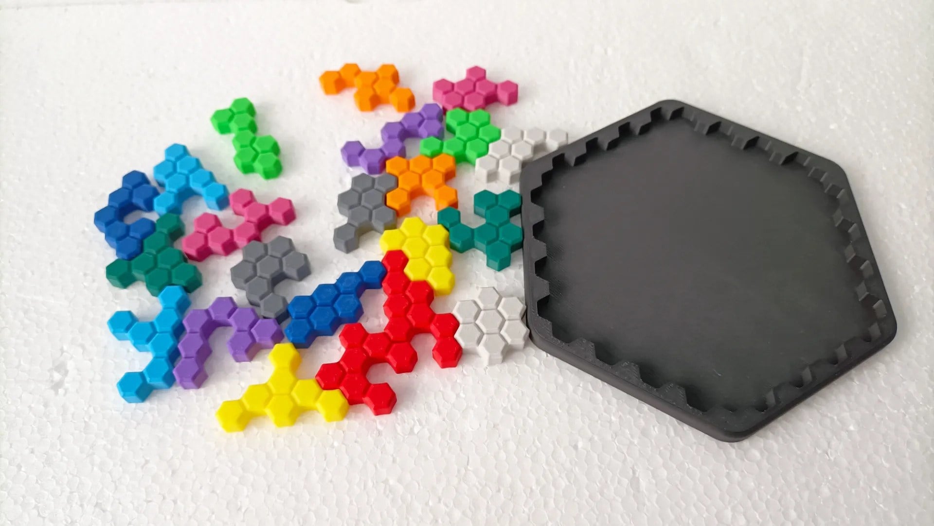 3D Baskı Montessori Altıgen Puzzle - Eğitici Petek Zekâ ve Mantık Oyunu