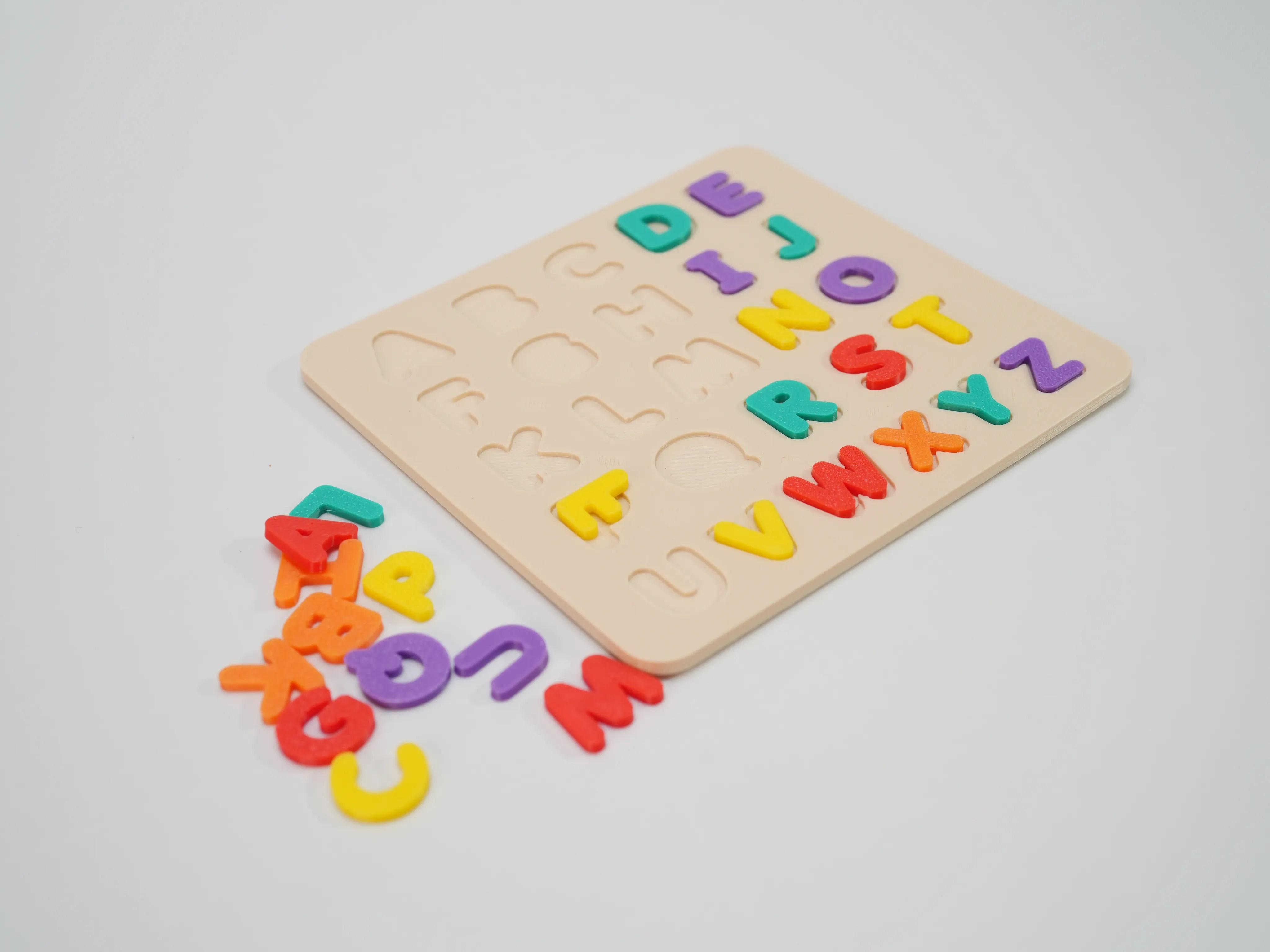 3D Baskı Renkli A-Z Alfabe Puzzle - 26 Harfli Eğitim Seti