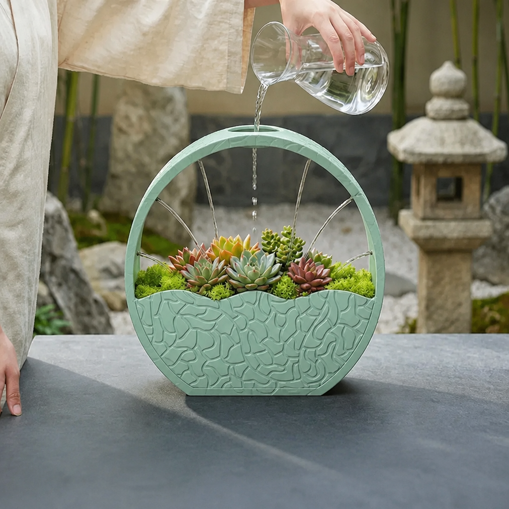 3D Baskı Self-Watering Planter - Kendi Kendini Sulayan Saksı-Mint