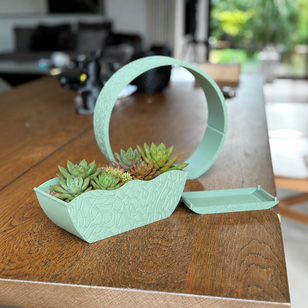 3D Baskı Self-Watering Planter - Kendi Kendini Sulayan Saksı-Mint