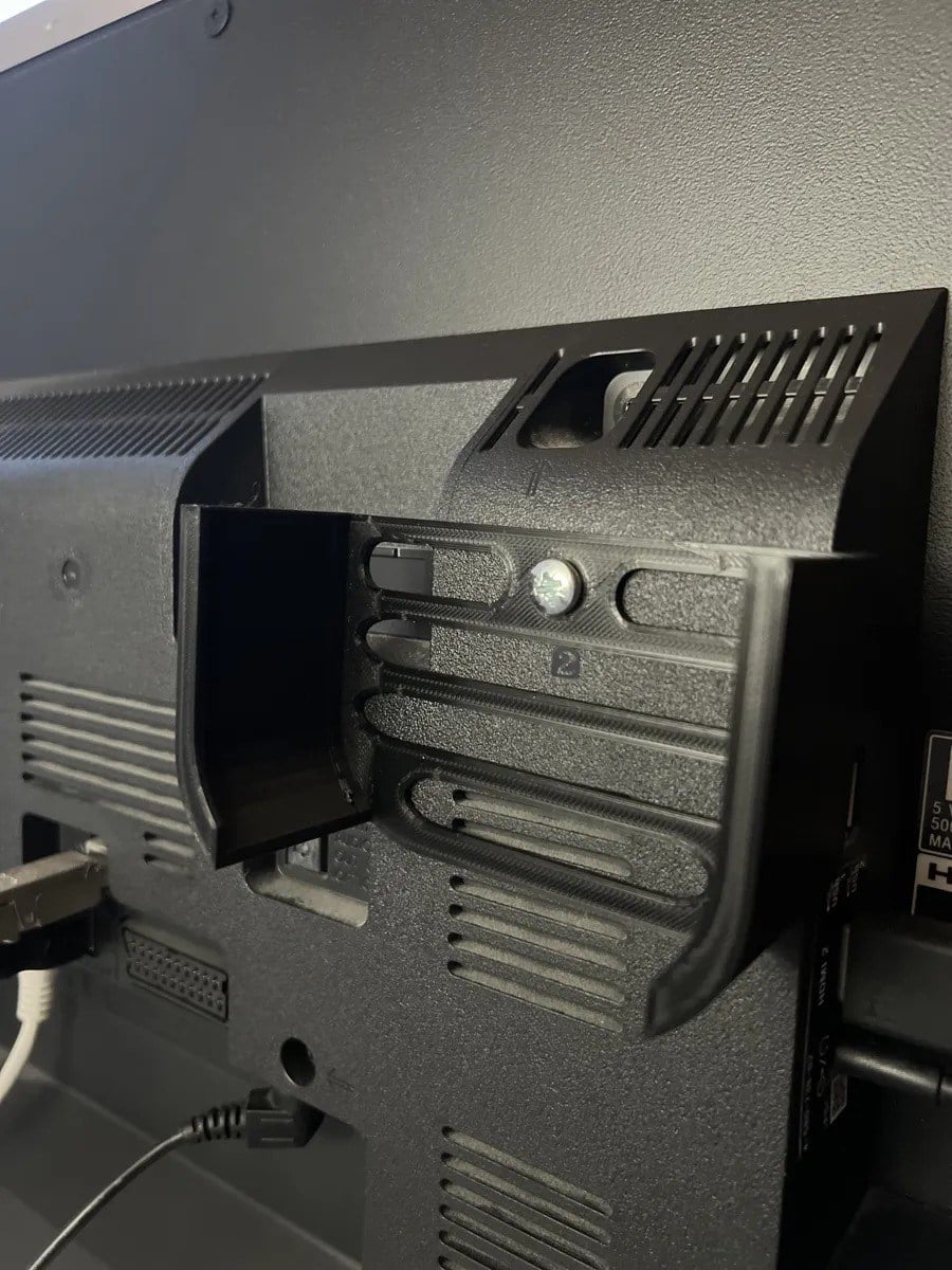 3D Baskı Set Üstü Medya Kutusu VESA Braketi TV Arkası Montaj Aparatı Destek Gerektirmeyen Siyah