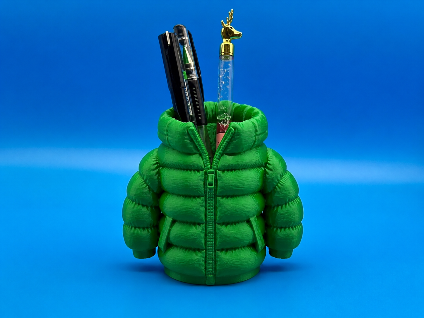 3D Baskı Şişme Mont Kalemlik - Masaüstü Organizer-Yeşil
