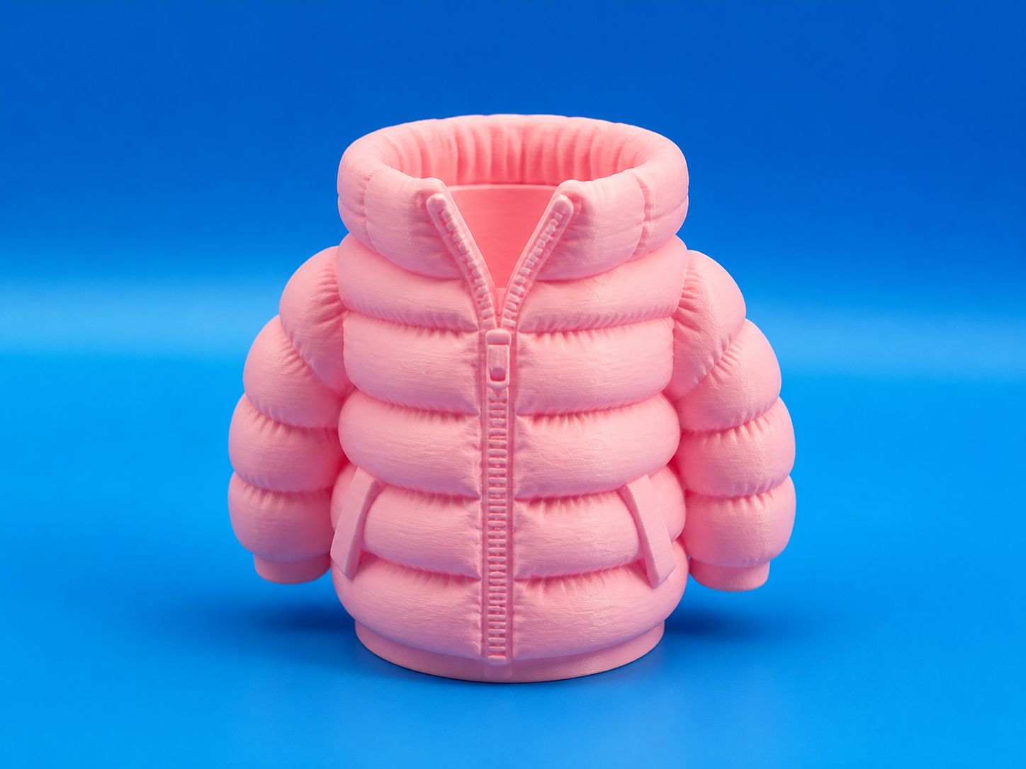 3D Baskı Şişme Mont Kalemlik - Masaüstü Organizer-Pembe