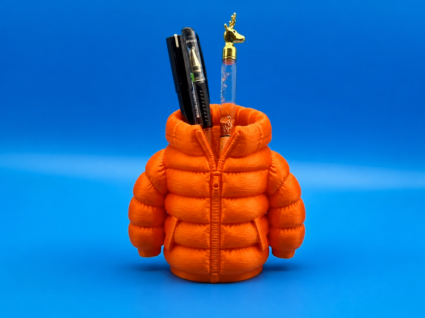 3D Baskı Şişme Mont Kalemlik - Masaüstü Organizer-Turuncu