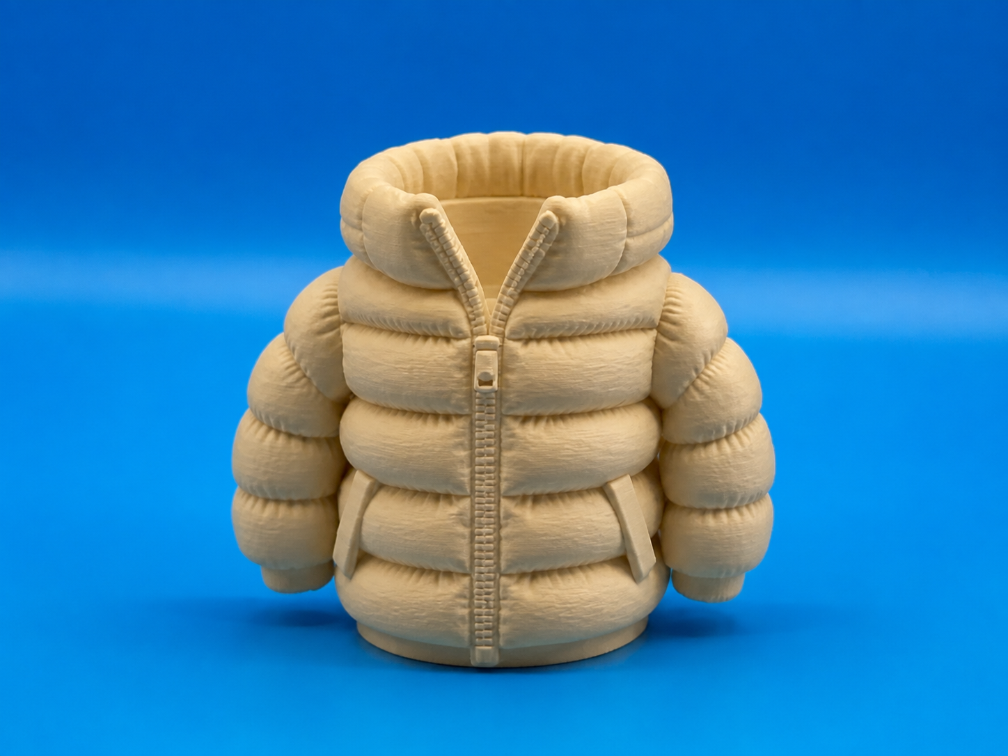 3D Baskı Şişme Mont Kalemlik - Masaüstü Organizer-Bej