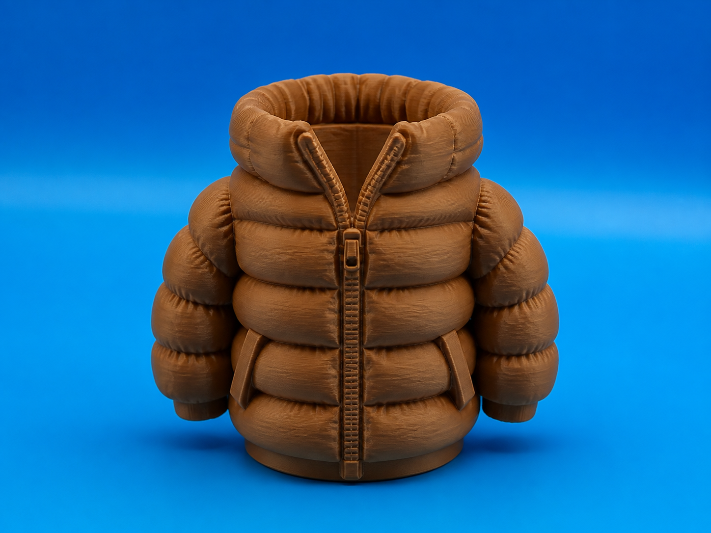 3D Baskı Şişme Mont Kalemlik - Masaüstü Organizer-Kahverengi