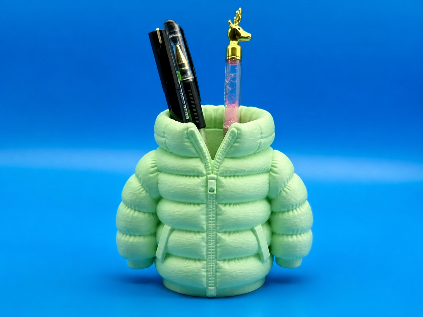 3D Baskı Şişme Mont Kalemlik - Masaüstü Organizer-Mint