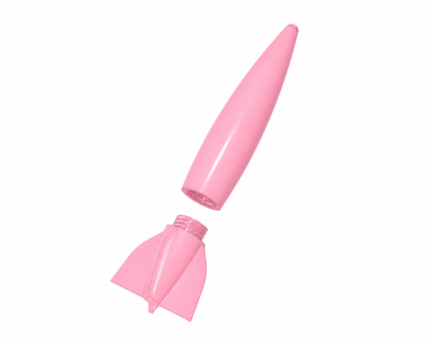 3D Baskı Su Roketi Torpido Oyuncağı - Havuz Dalış Oyuncağı-Pembe