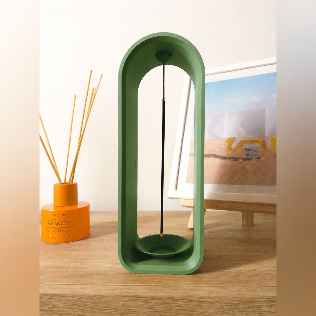 3D Baskı The Shrine Tütsülük - Modern Kemer Formlu Tütsü Tutucu-Yeşil