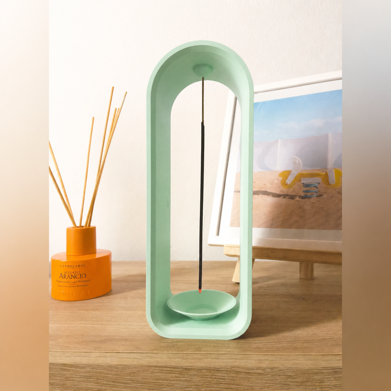 3D Baskı The Shrine Tütsülük - Modern Kemer Formlu Tütsü Tutucu-Mint