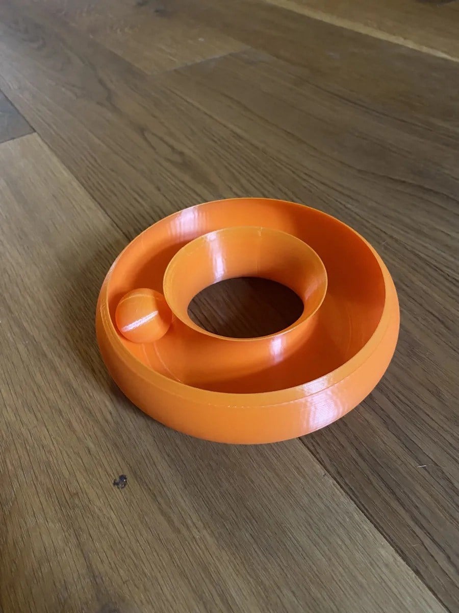 3D Baskı Toplu Halka Kedi Oyuncağı İçinde Serbest Top Etkileşimli Kedi Parkuru Turuncu