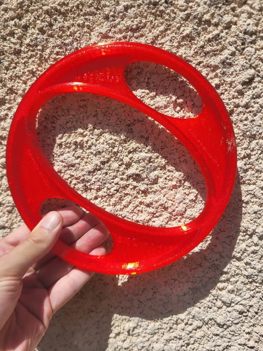 3D Baskı TPU Köpek Frizbi Esnek Halka Köpek Oyuncağı 20 cm Fırlatma ve Yakalama Oyuncağı Kırmızı