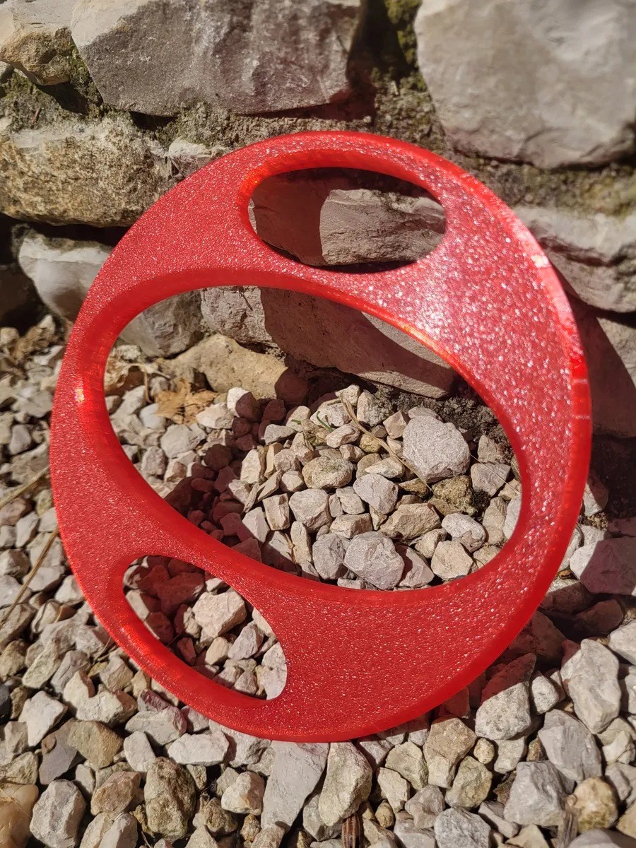3D Baskı TPU Köpek Frizbi Esnek Halka Köpek Oyuncağı 20 cm Fırlatma ve Yakalama Oyuncağı Kırmızı