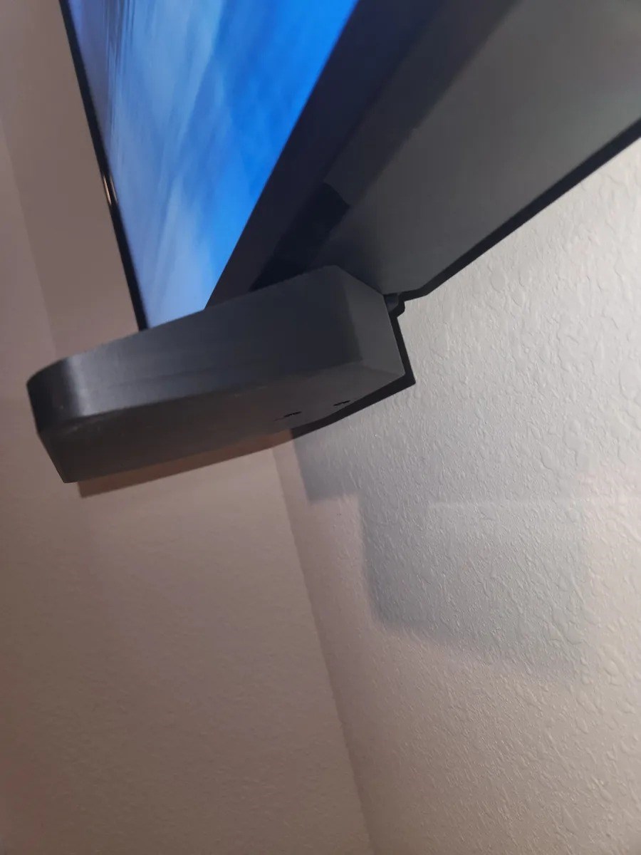 3D Baskı TV Altı Medya Oynatıcı Rafı Ayak Deliğine Monte Küçük Cihaz Standı Modem ve Streamer Rafı Siyah