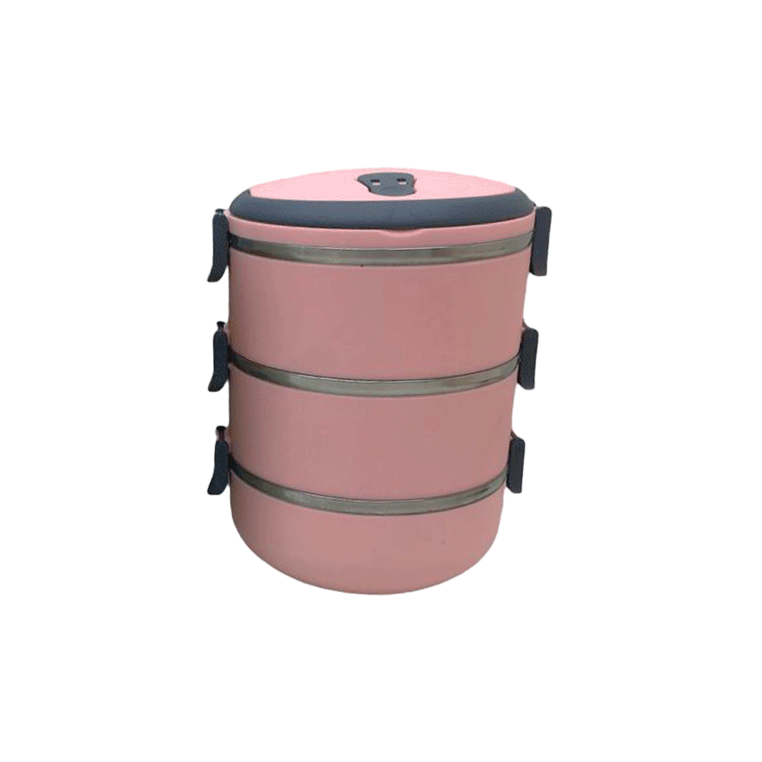 3lü 1.8L Sefer Tası Saklama Kabı - Açık Pembe
