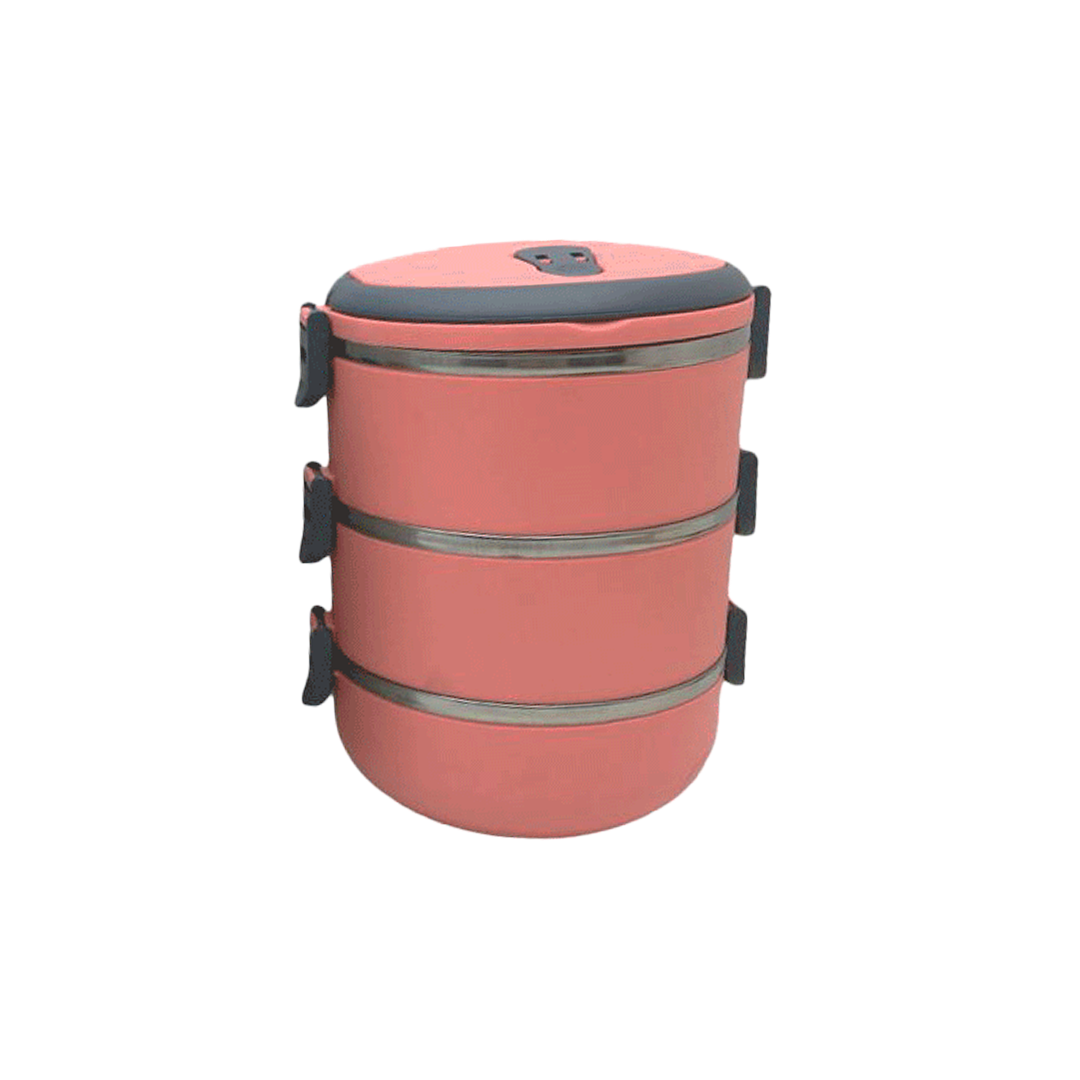 3lü Sefer Tası Saklama Kabı 1.8 L Koyu Pembe
