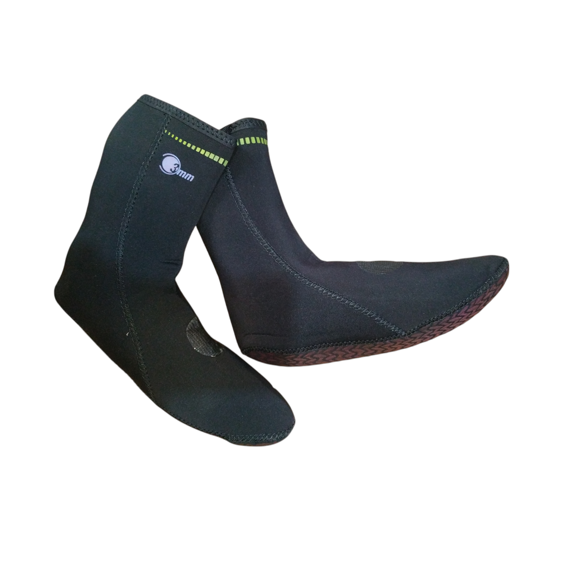 3mm Neopren Kaydırmaz Tabanlı Siyah Dalış Çorabı - 36-37