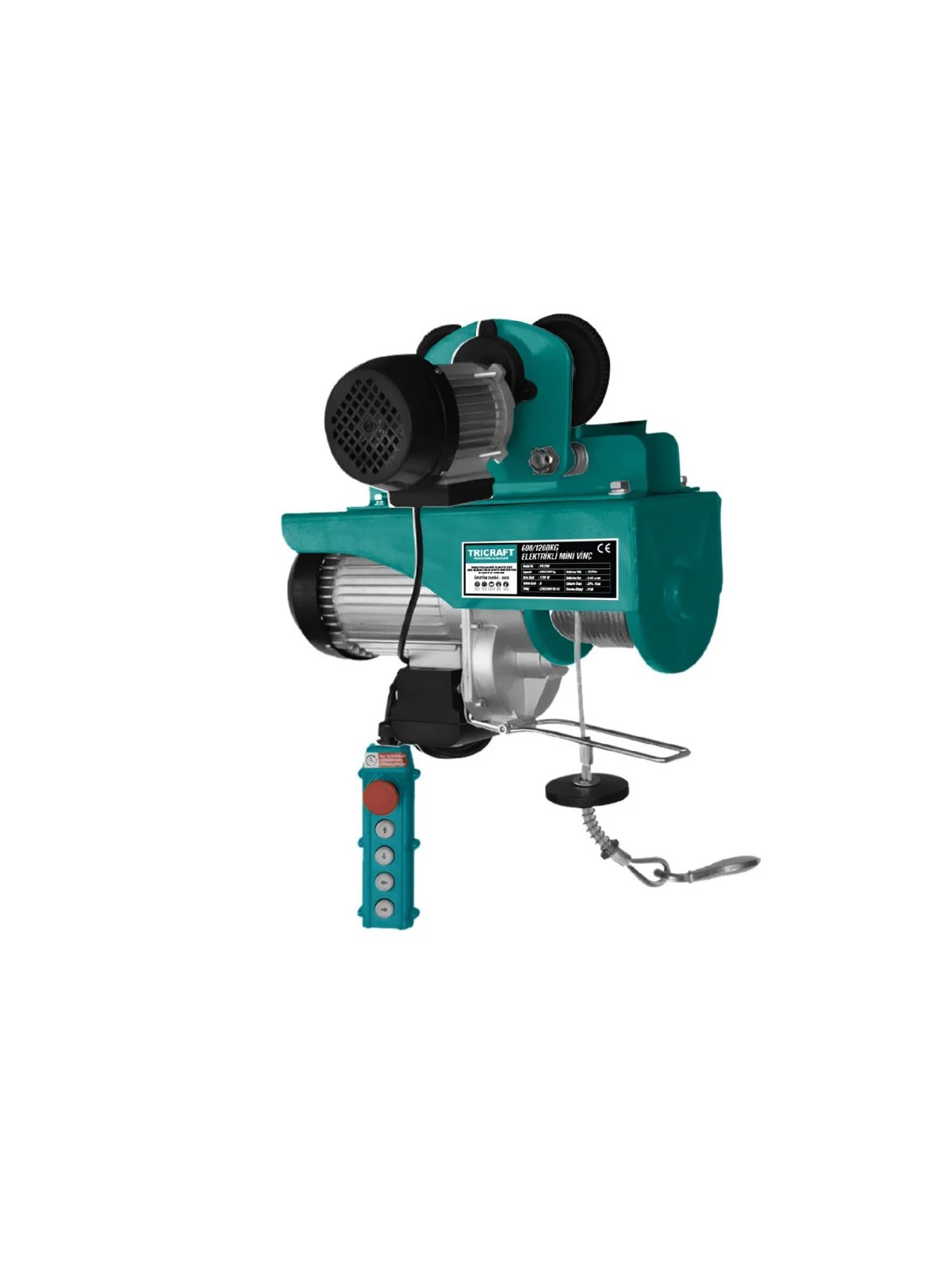 4 Hareketli Şaryolu Elektrikli Vinç 1700 Watt 600-1200 kg MES 945