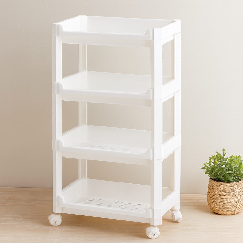 4 Katlı Tekerlekli Sepet Organizer 355x220x670 mm