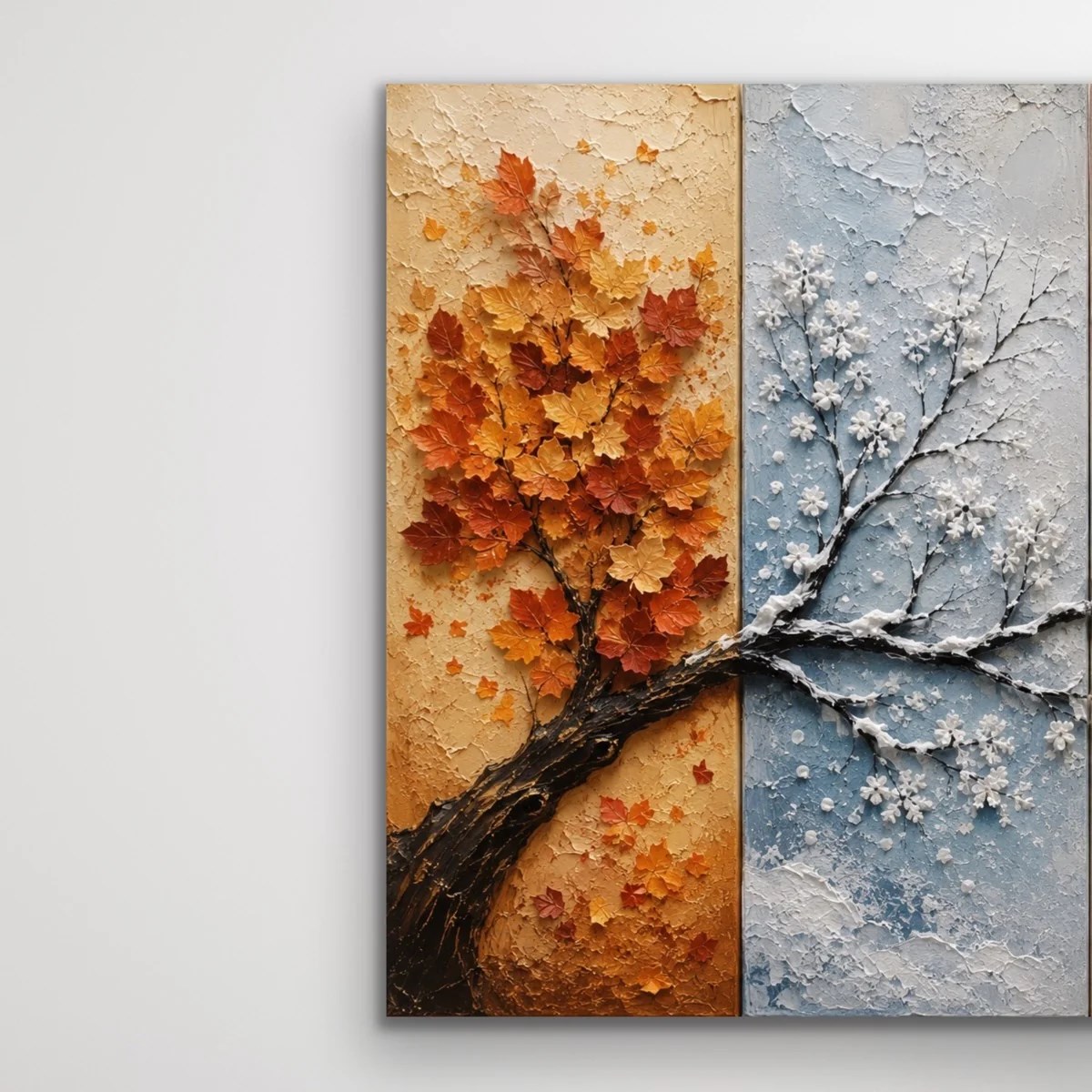 4 Mevsim Ağaç Kanvas Tablo 20x30 CM