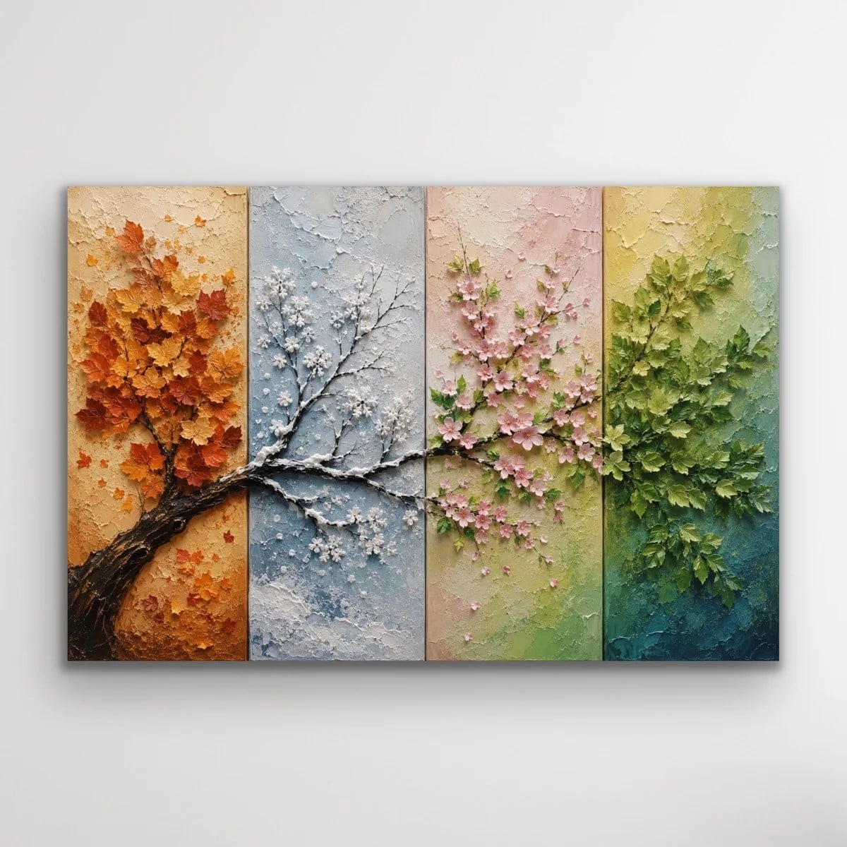 4 Mevsim Ağaç Kanvas Tablo 20x30 CM