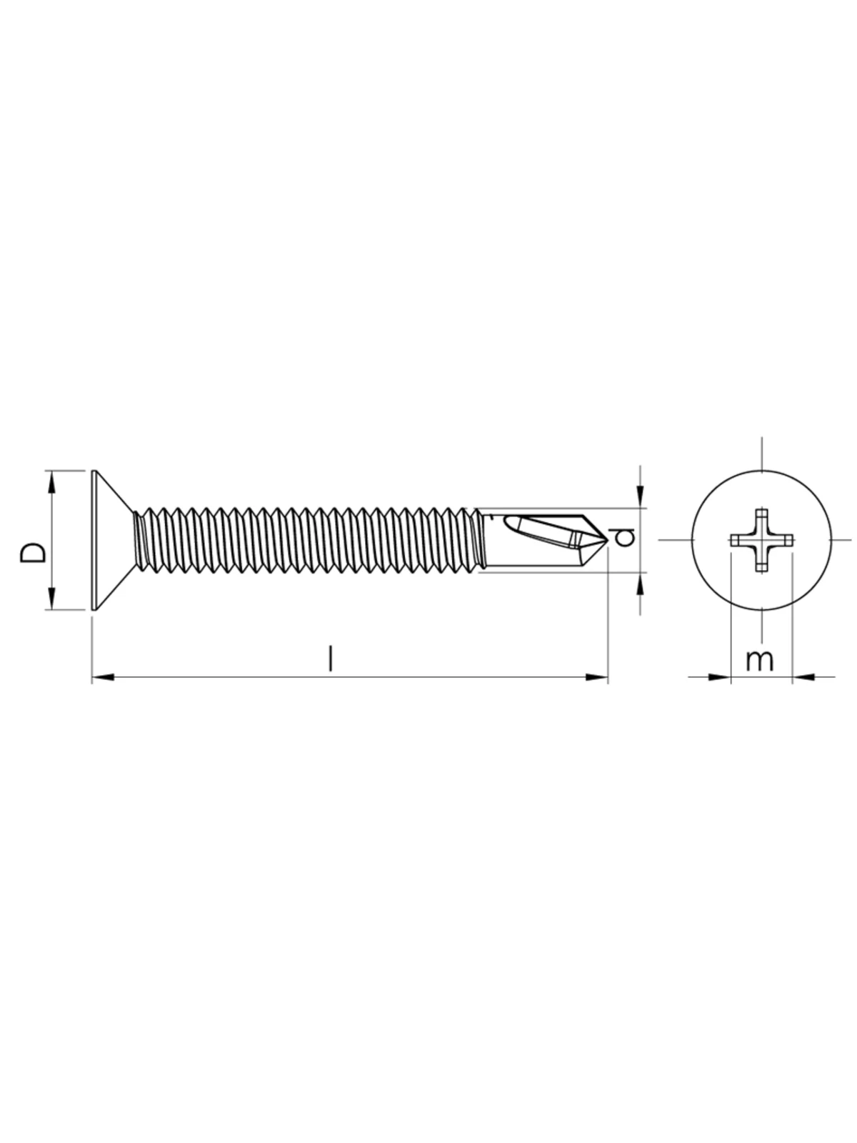4.2x45 mm YHB İthal Matkap Uçlu Vida DIN 7504P