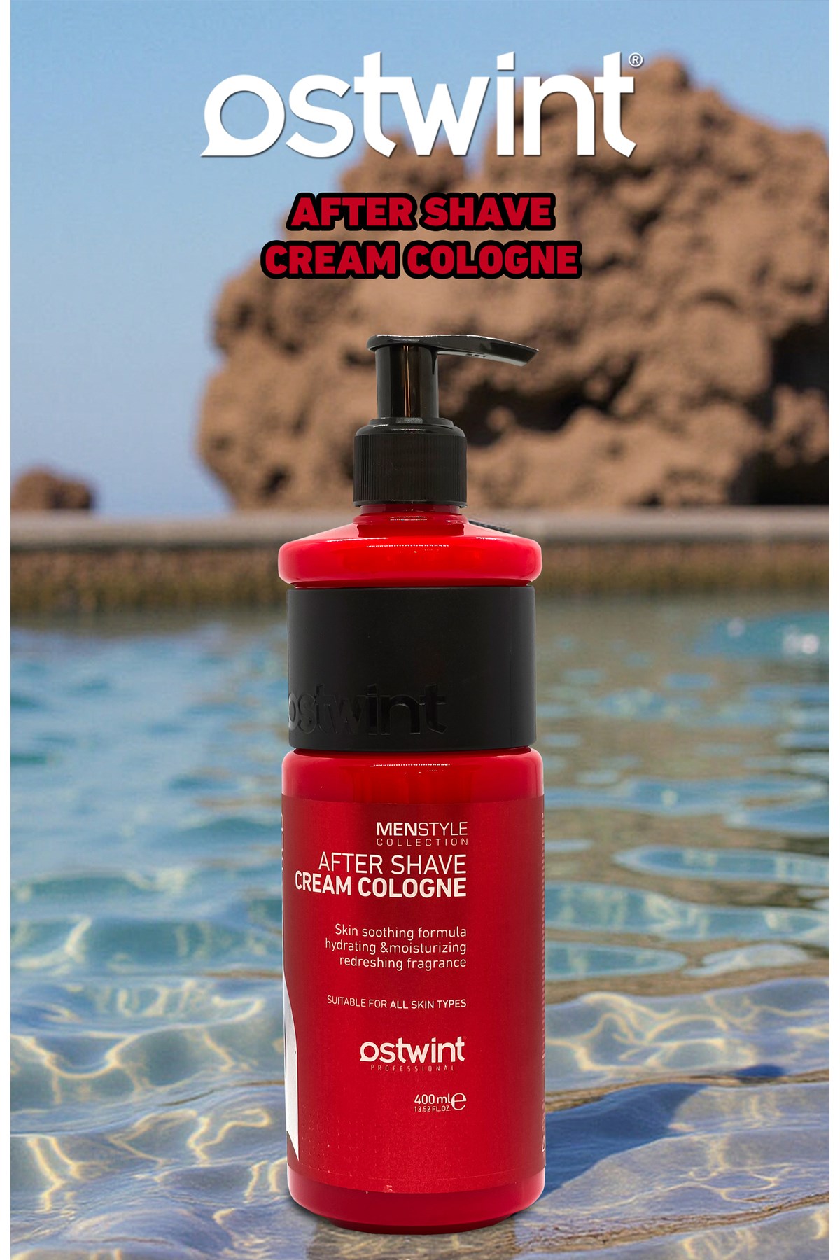 400 Ml Aftershave Cream Cologne Red