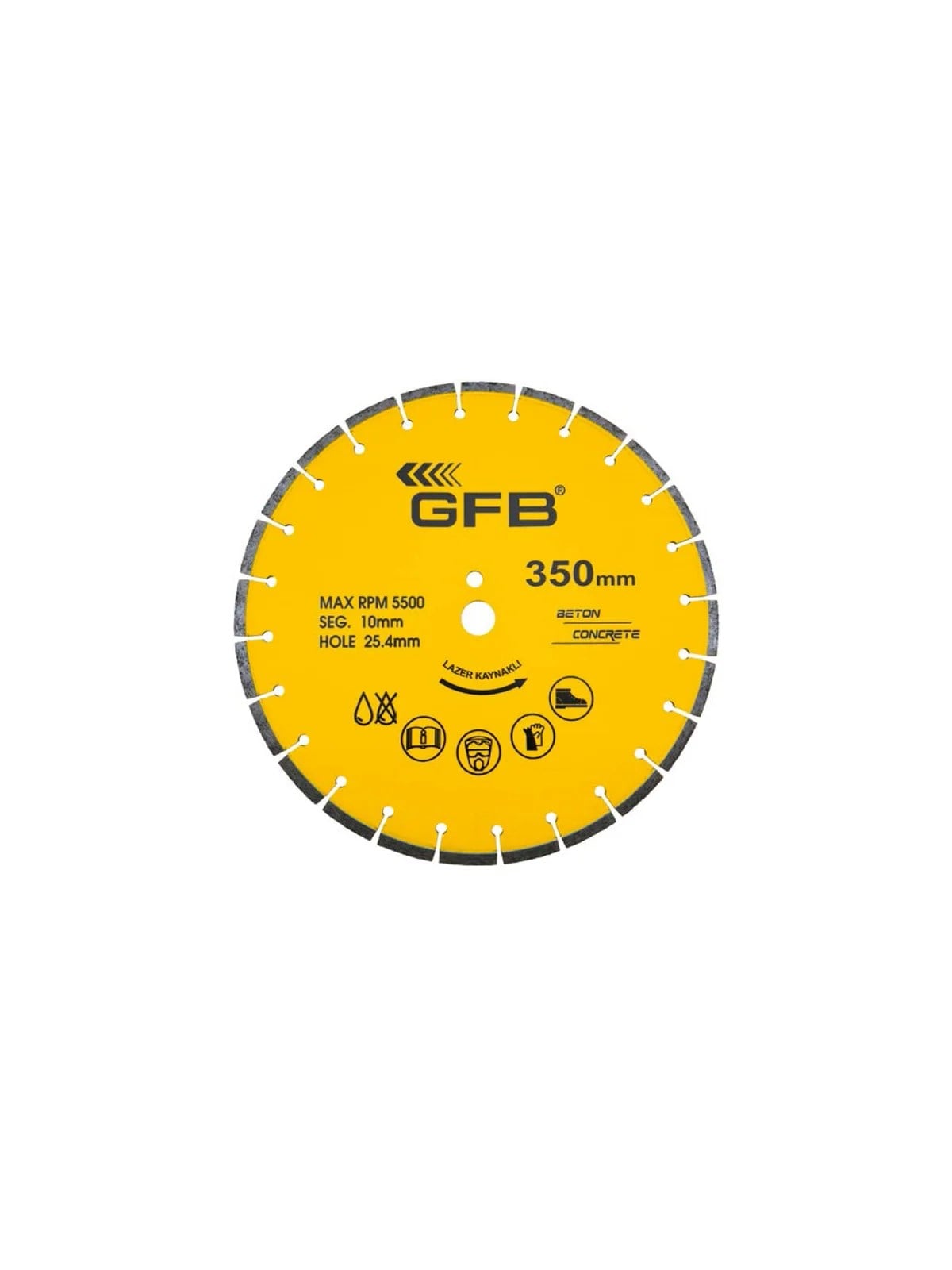 400x25.4x10mm Beton Kesme Testere Lazer Kaynaklı GFB2370