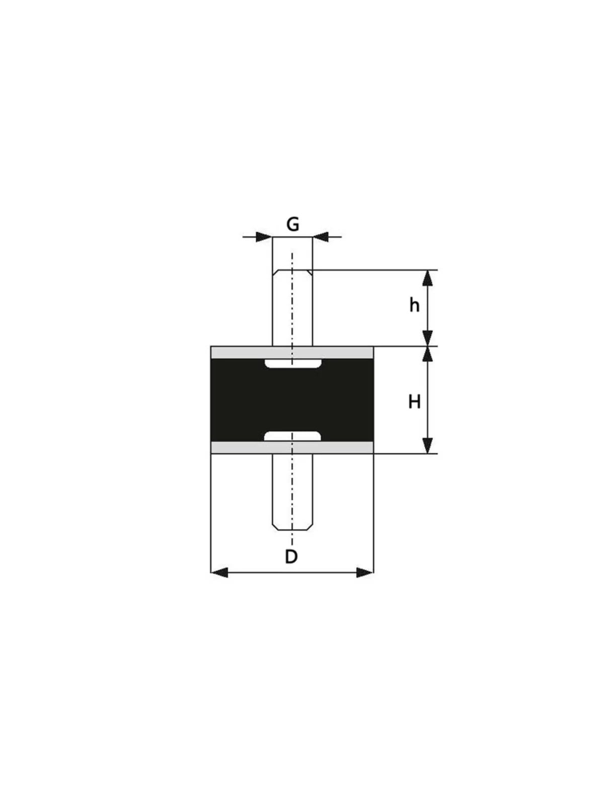 40x20 M8 A Tipi Lastik Takoz Pullu