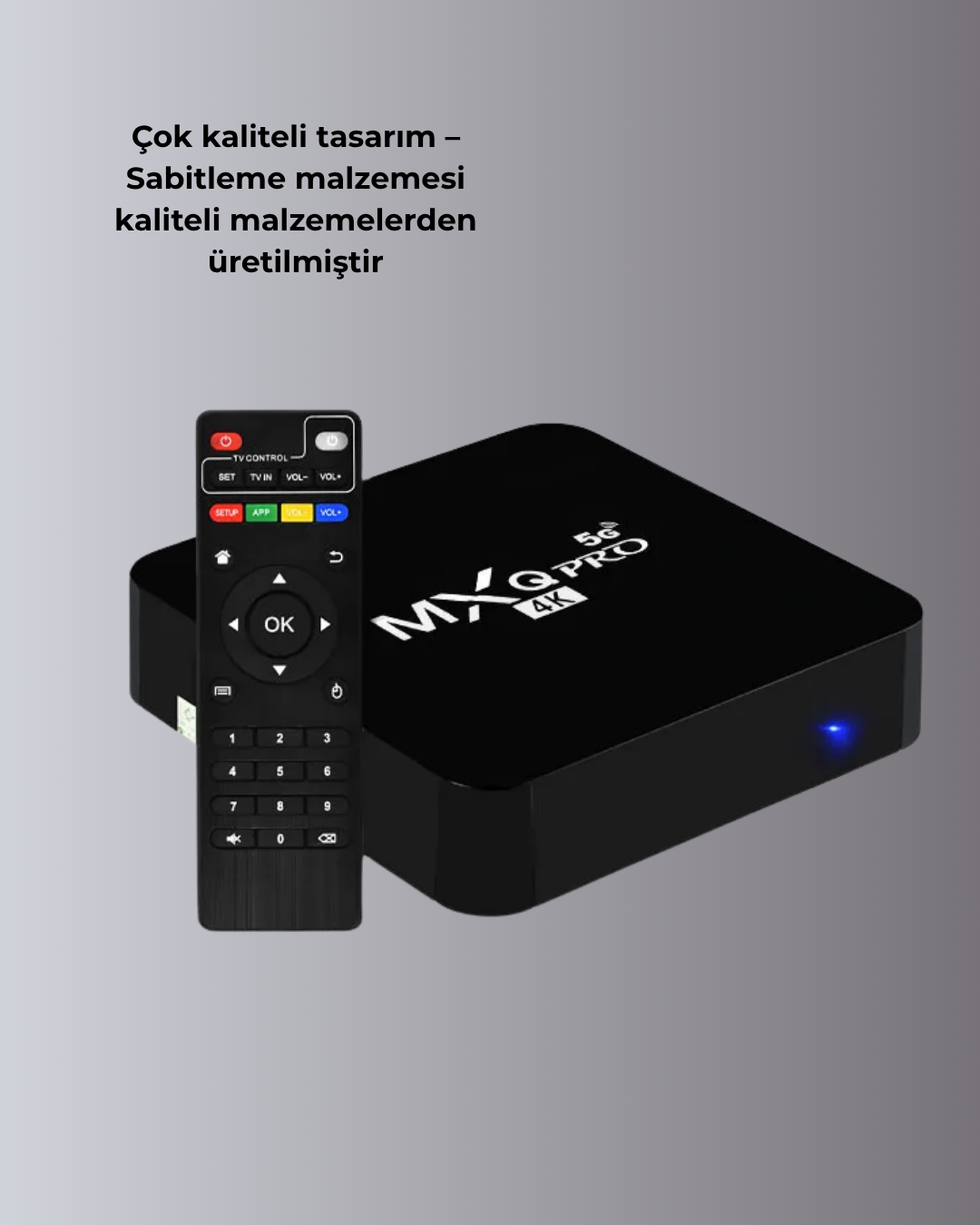4K Android TV Box – Akıllı Medya Oynatıcı, 2GB RAM, 16GB Hafıza, Wi-Fi Destekli