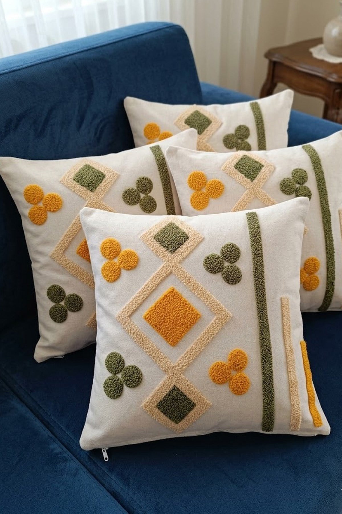 4lü Kırlent Kılıfı, Dijital Baskılı Çift Taraflı Kırlent Kılıfı 45x45cm