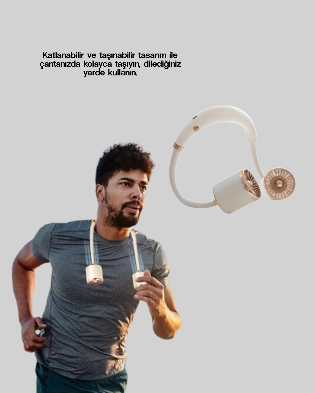5 Kanatlı Sessiz Mini Fan 3 Vitesli Katlanabilir Asılabilir