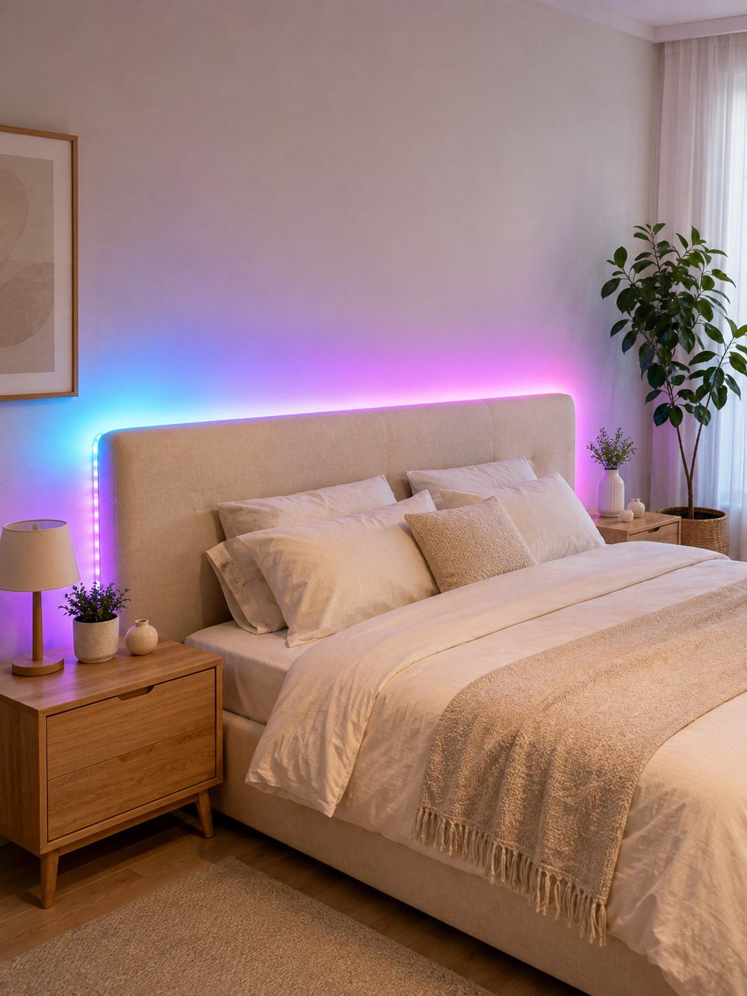 5 Metre RGB Şerit LED 2835 SMD 54 LED/M Uzaktan Kumandalı Dekoratif Aydınlatma