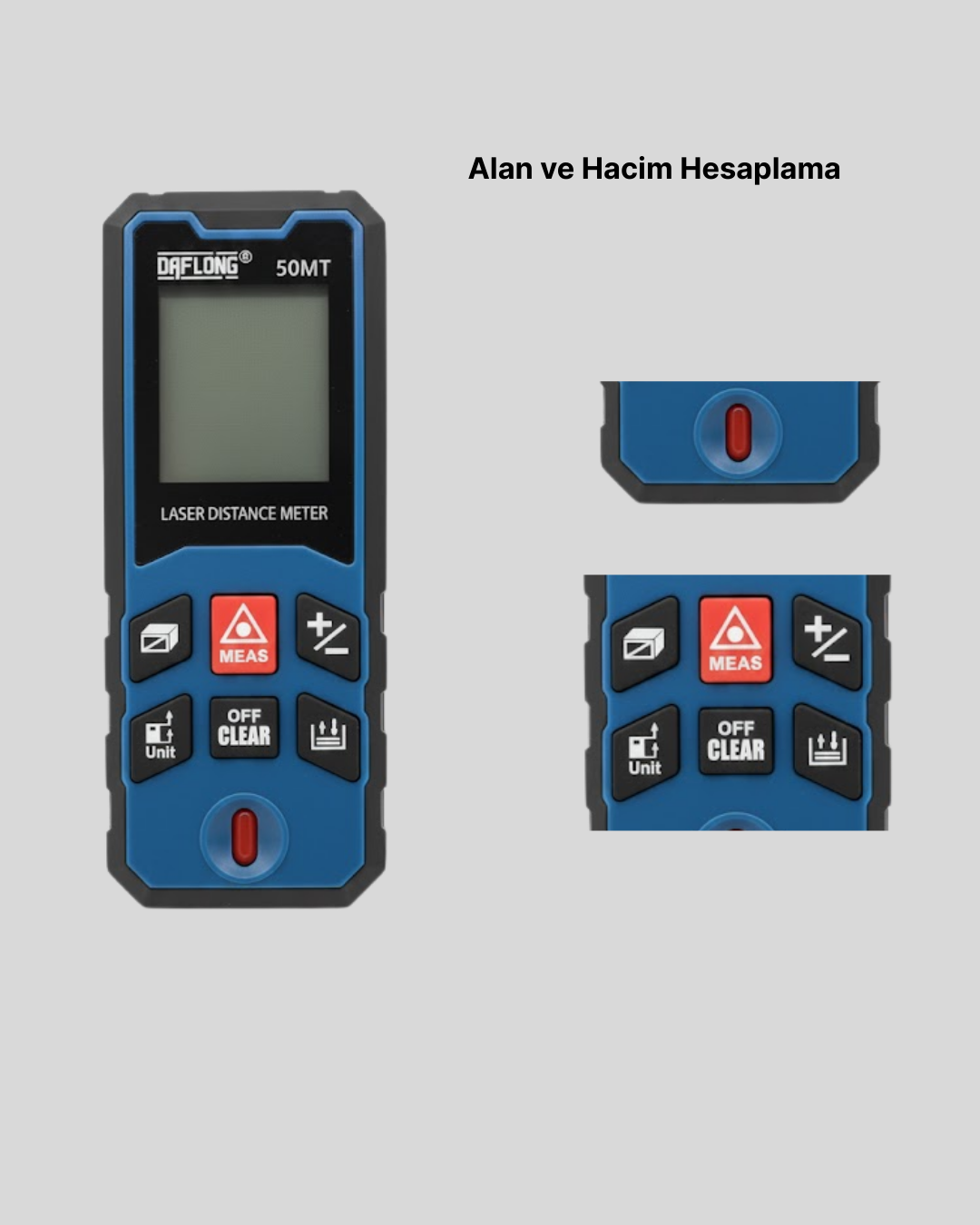 50 Metre Lazer Ölçüm Cihazı Alan ve Mesafe Hesaplama Yeni Nesil
