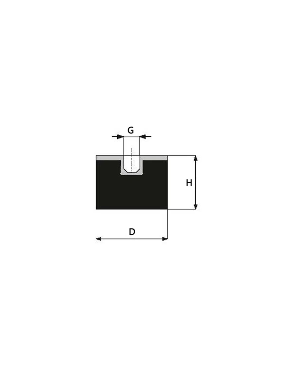 50X20MM M10 E  TİP LASTİK TAKOZ PULLU