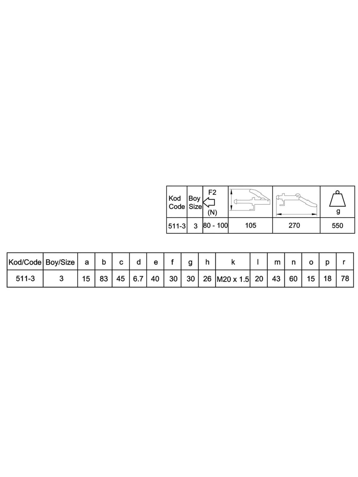 511-3 Yatay Pozisyon Yaylı Klamp