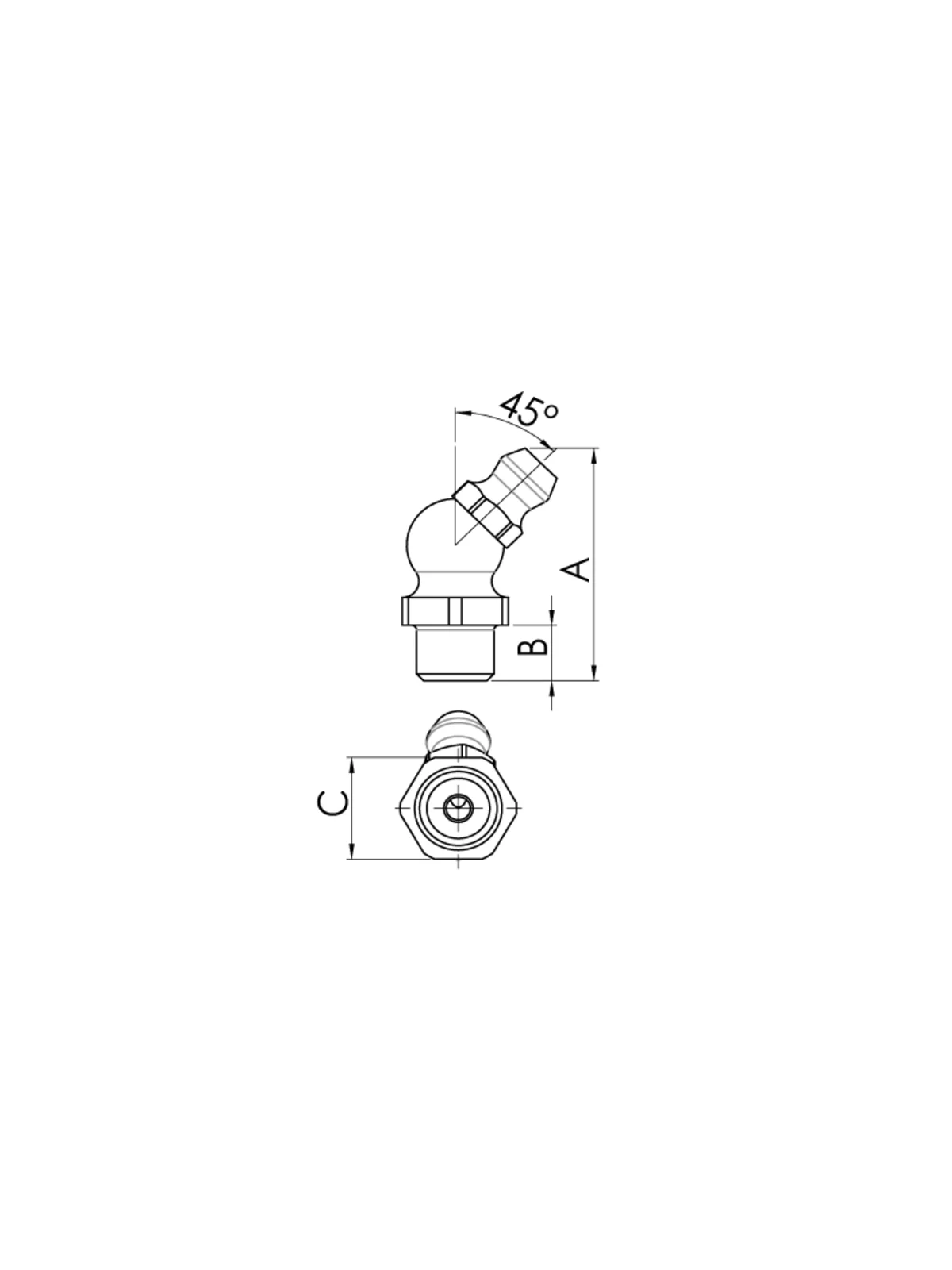 5/16 Eğri Gresörlük H2 45° DIN 71412