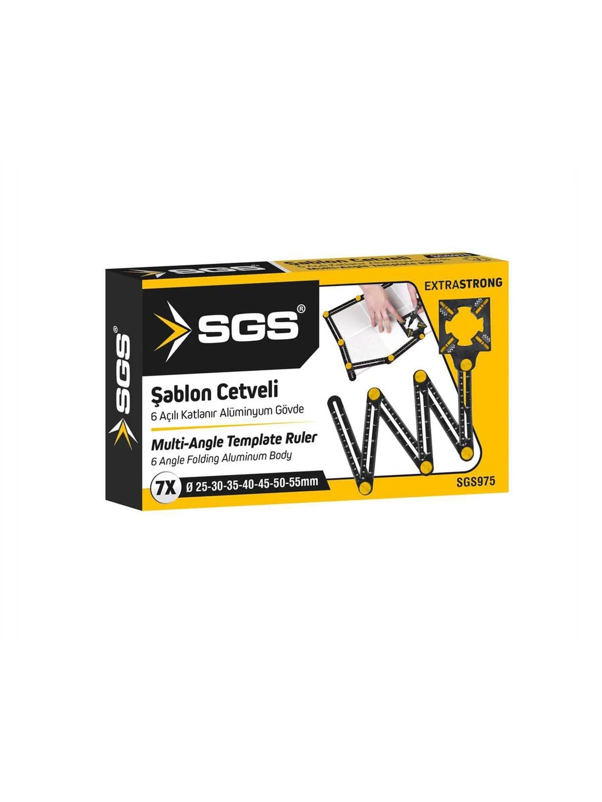 6 Açılı Katlanır Ayarlı Pozisyon Cetveli SGS 975