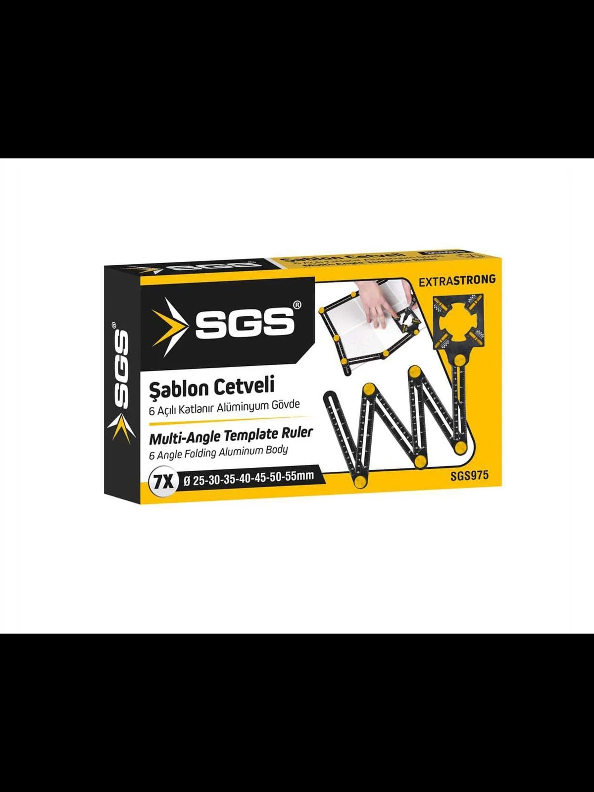 6 Açılı Katlanır Ayarlı Pozisyon Cetveli SGS 975