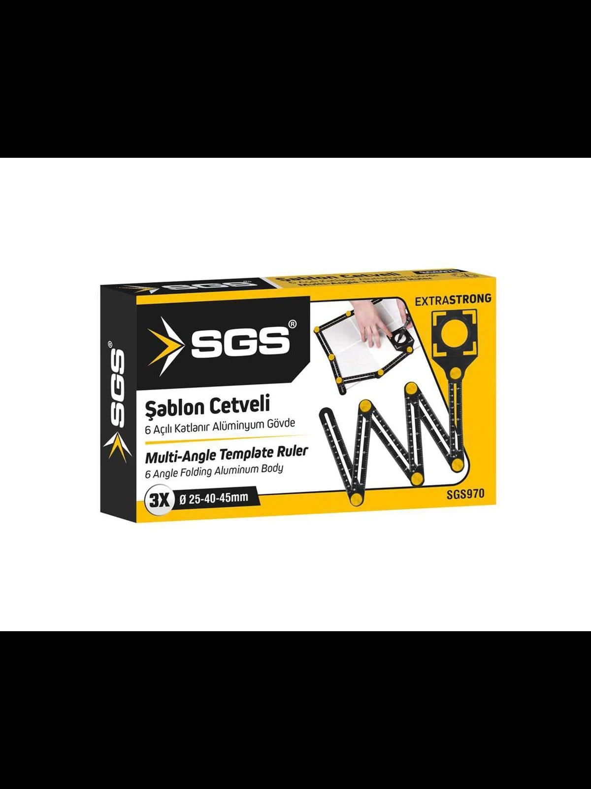 6 Açılı Katlanır Pozisyon Cetveli SGS 970