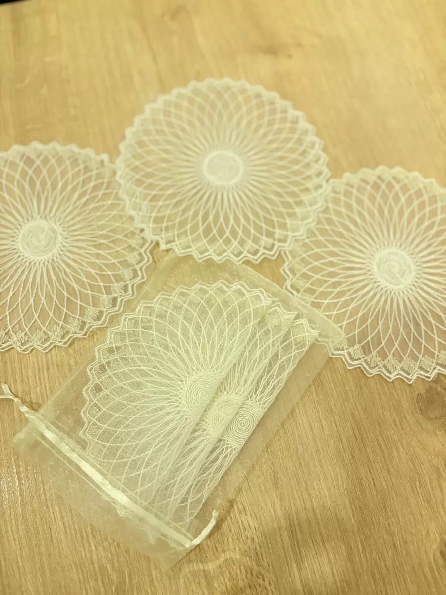 6 lı Dantel Kahve Sunumluğu 15x15 cm Asorti Desenli Türk Kahvesi Sunum Seti
