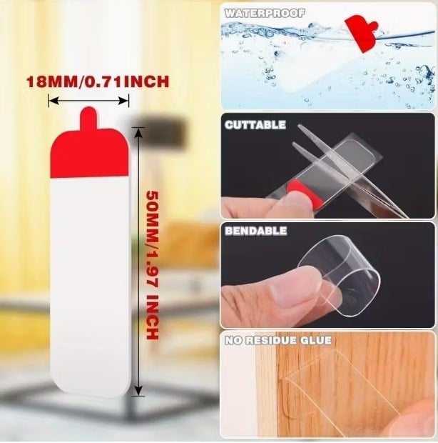 60 Parça Kolay Açılır Güçlü Çift Taraflı Bant 18mm*50mm