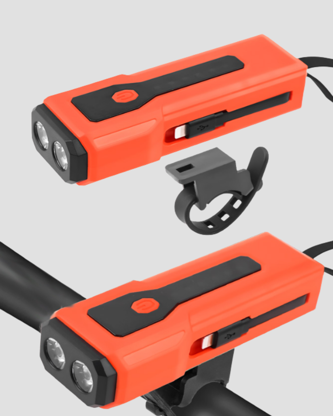 600 Lümen Bisiklet Ön Işık Powerbankli Çakar COB Led