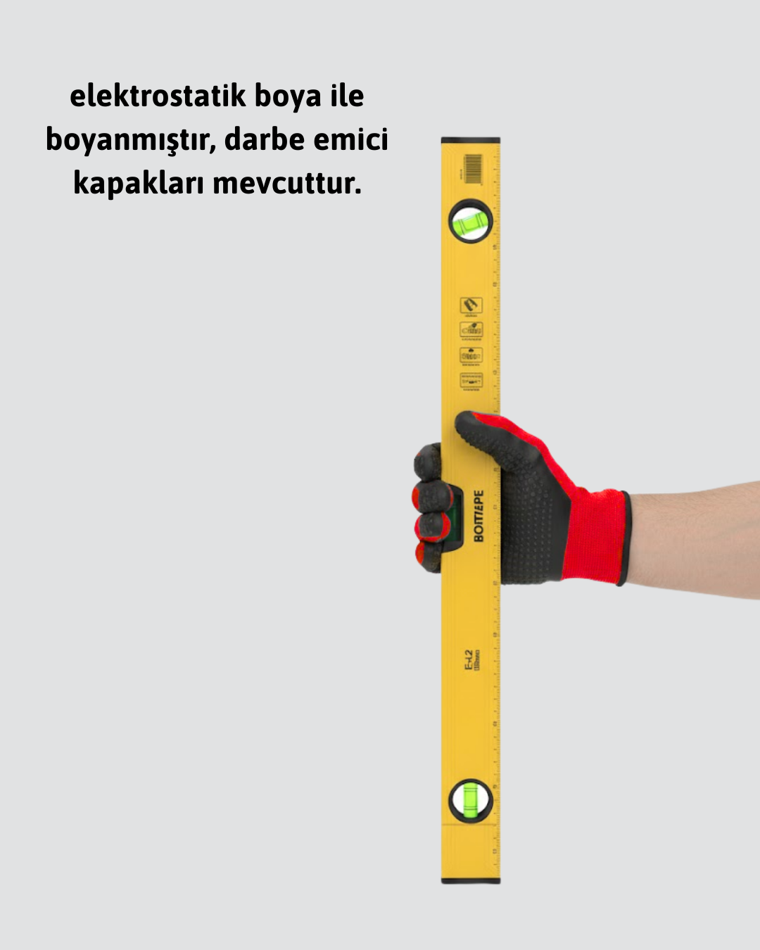 600 mm Su Terazisi Sarı Dayanıklı Gövde Hassas Ölçüm Yeni Nesil