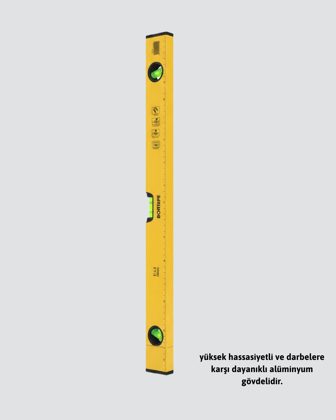 600 mm Su Terazisi Sarı Dayanıklı Gövde Hassas Ölçüm Yeni Nesil
