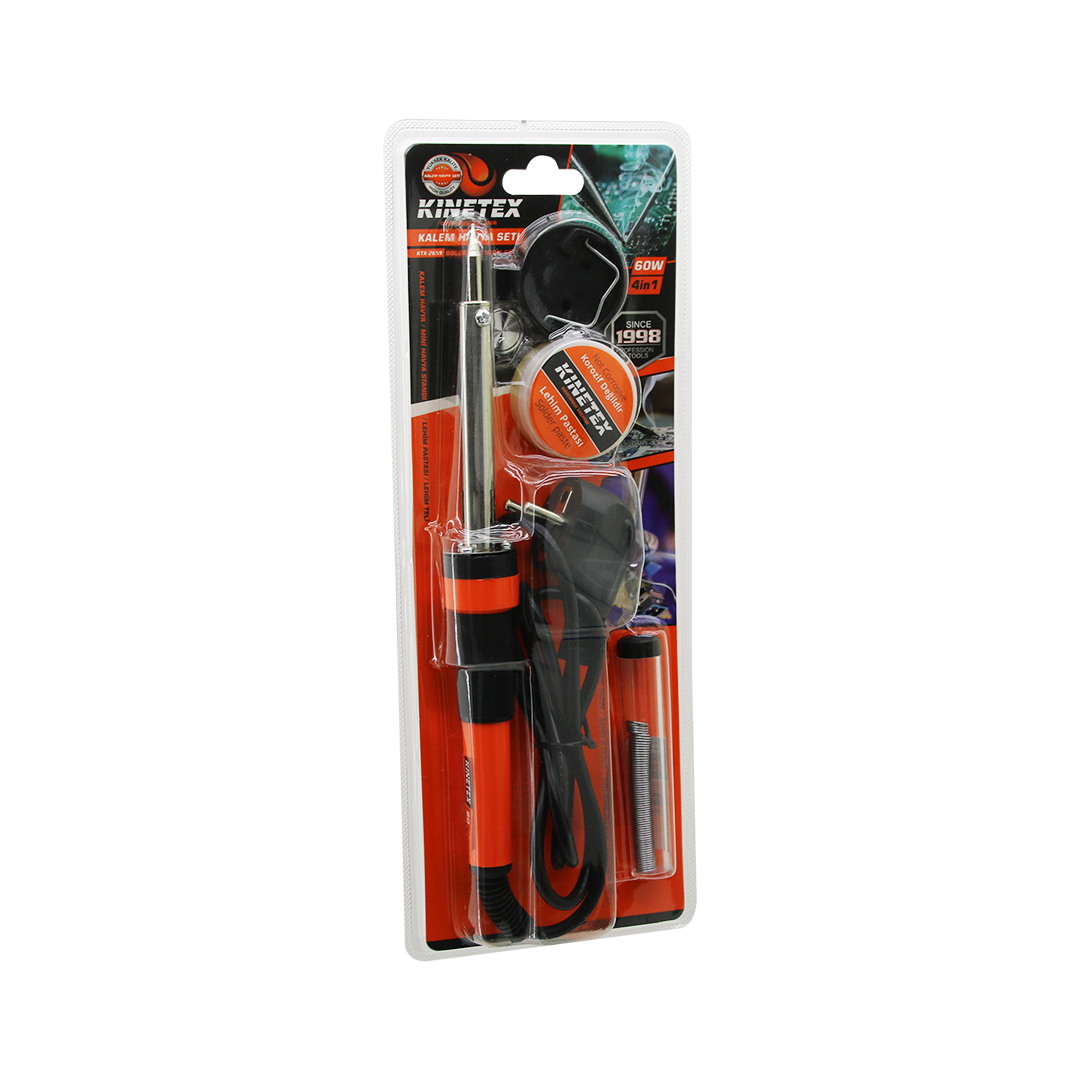 60W Kalem Havya Lehim Seti (Mini Stand, Lehim Pastası, Lehim Teli)